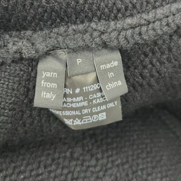 Derek Lam 100% Italian Cashmere Sweater Black Thick Knit Turtleneck - Picture 11 of 12